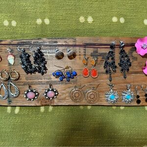 Lot of 13 pairs antique earrings hard to come by